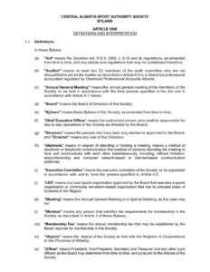 Central Alberta Sport Authority Society Bylaws